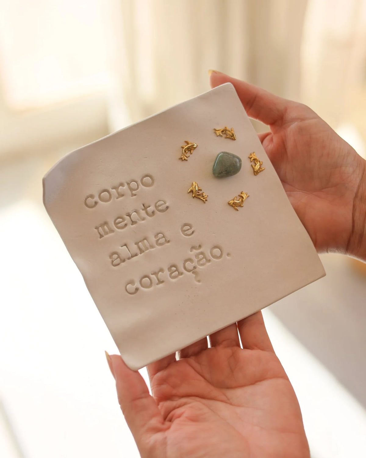 Pergaminho personalizado em cerâmica – Corpo, mente, alma e coração