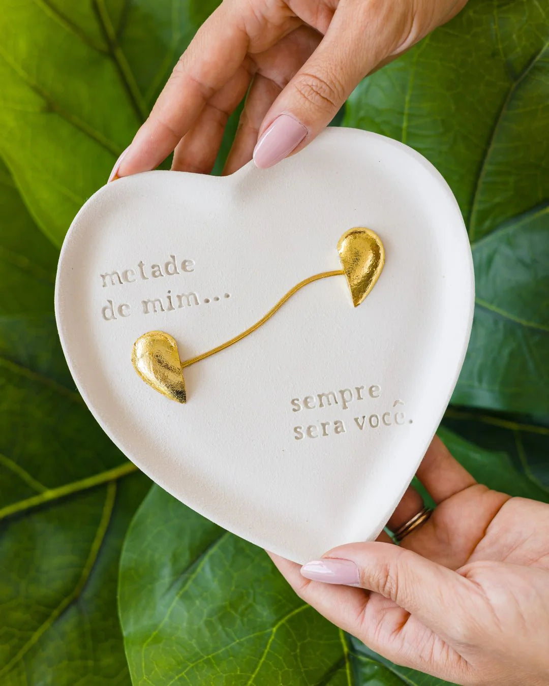 Pergaminho personalizado em cerâmica – Metade de mim… sempre será você